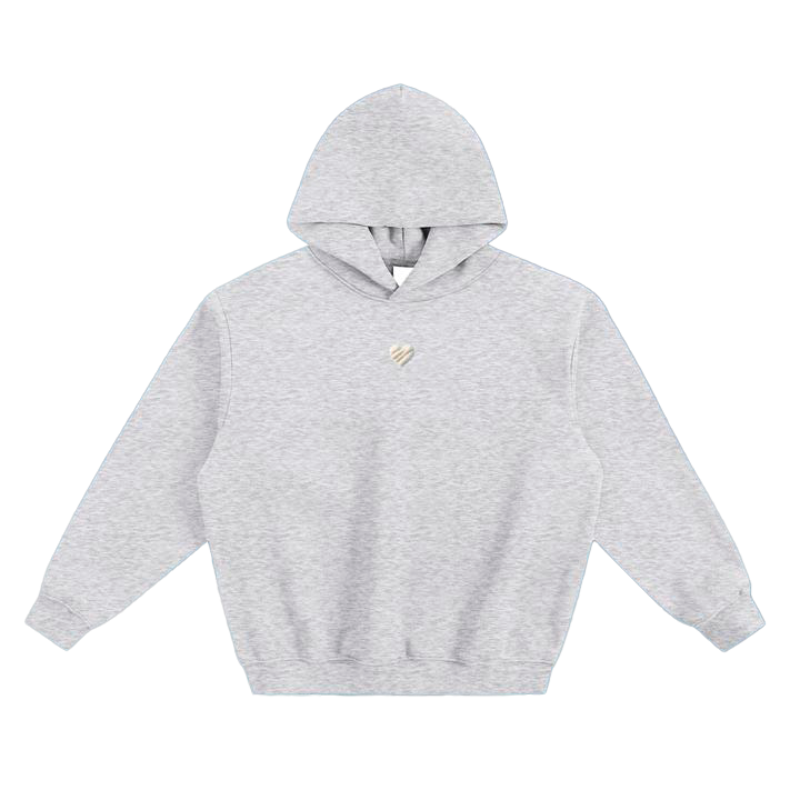 Vista frontal de sudadera gris oversize de algodón corte premium - Betrayed Clothing.