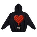 Sudadera negra oversize con gráfico de corazón globo en la espalda - Betrayed Clothing.
